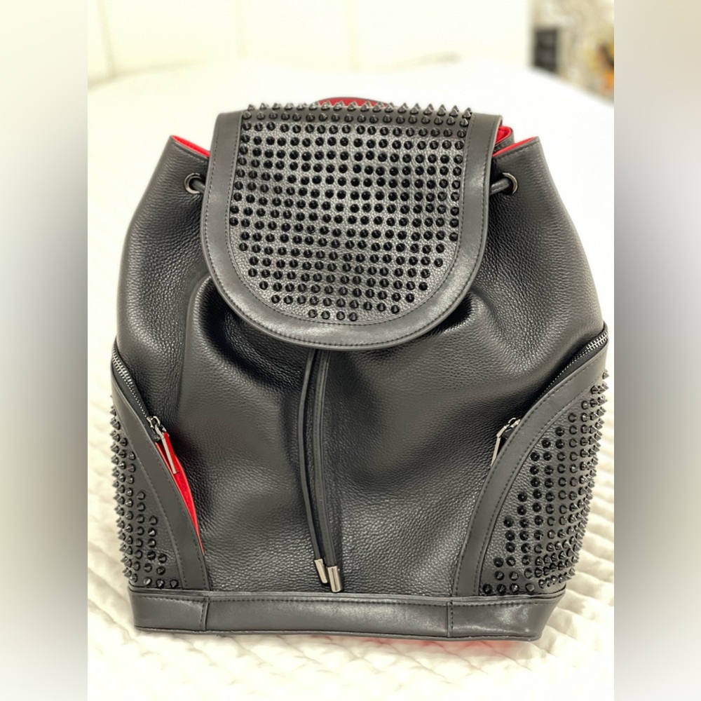 Christian Louboutin Explorer Funk Spike Studs Backpack Rucksack Leather